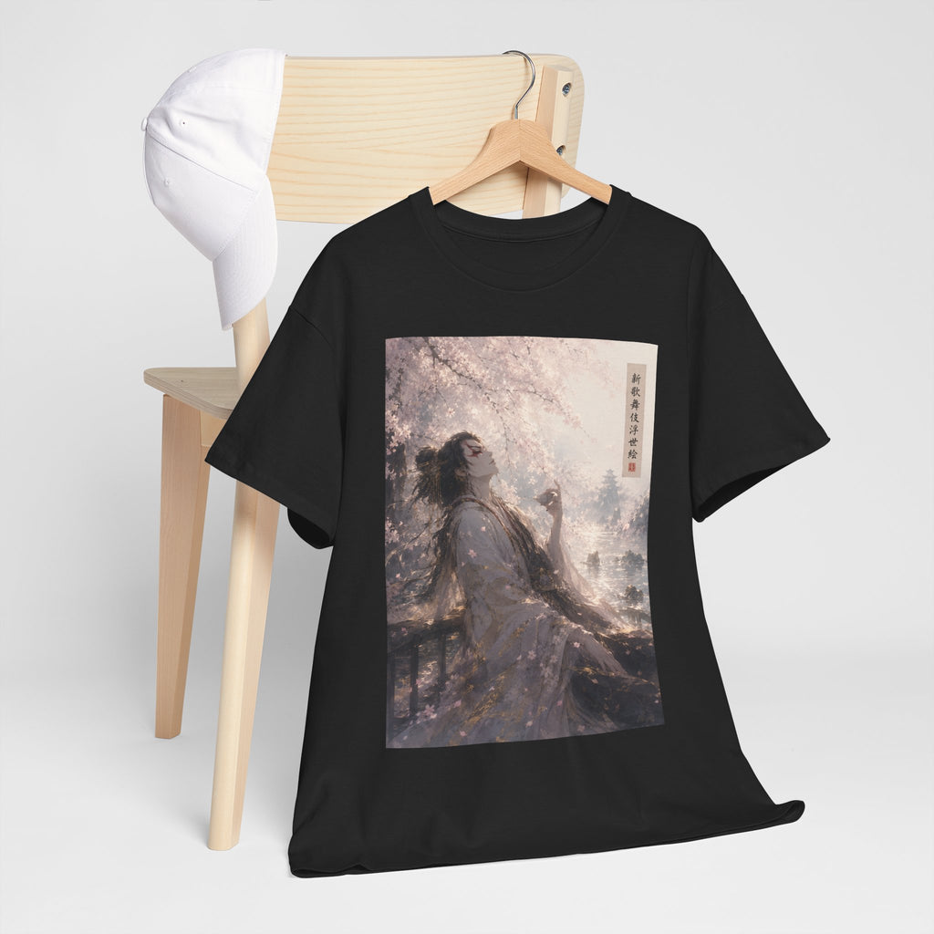 Cherry Blossom Geisha Tee — Serene Japanese Art Graphic T-Shirt