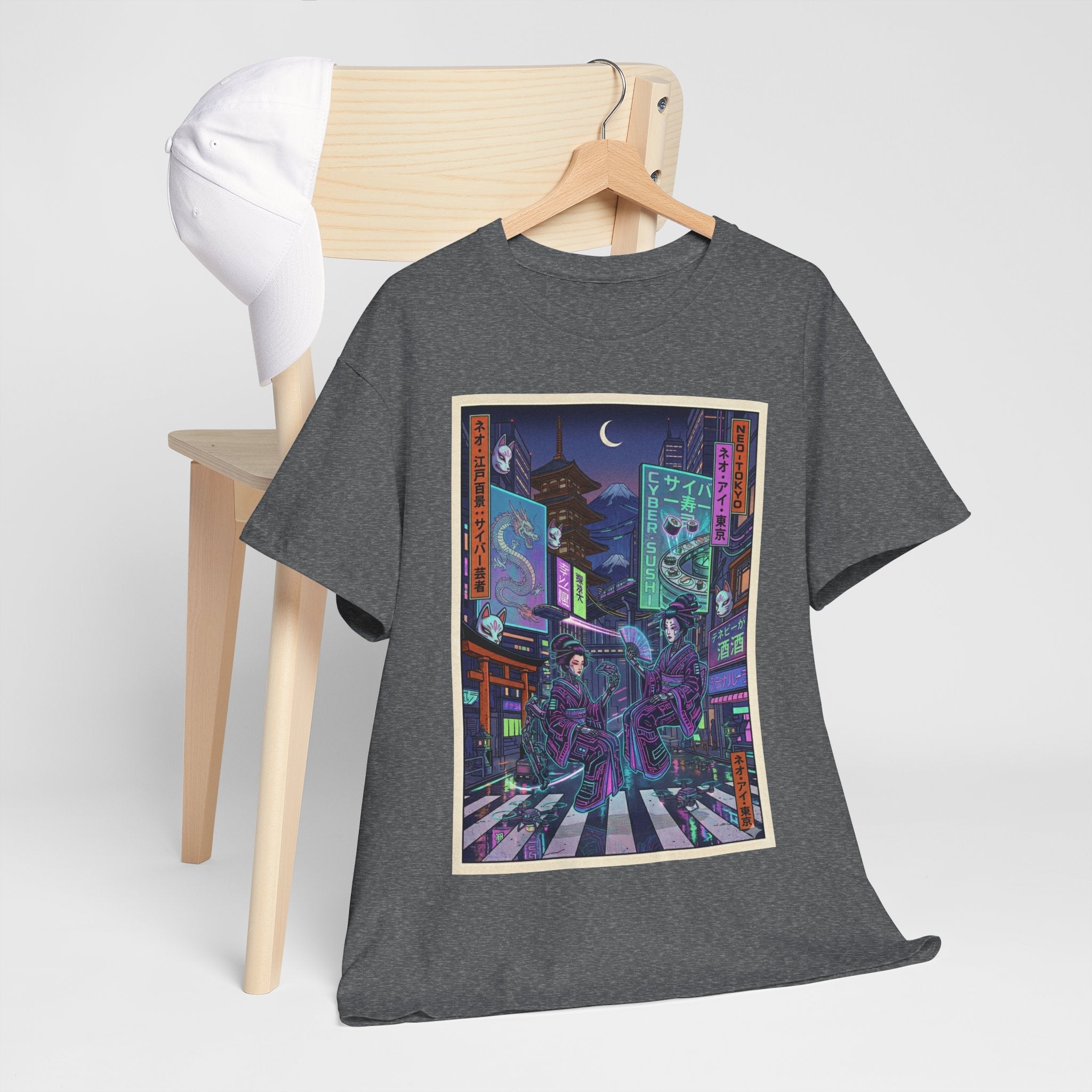 Cyberpunk Night Street T-Shirt — Neon Tokyo Alley Art Tee - Japanese Streetwear T-Shirt | Tokyo Style X