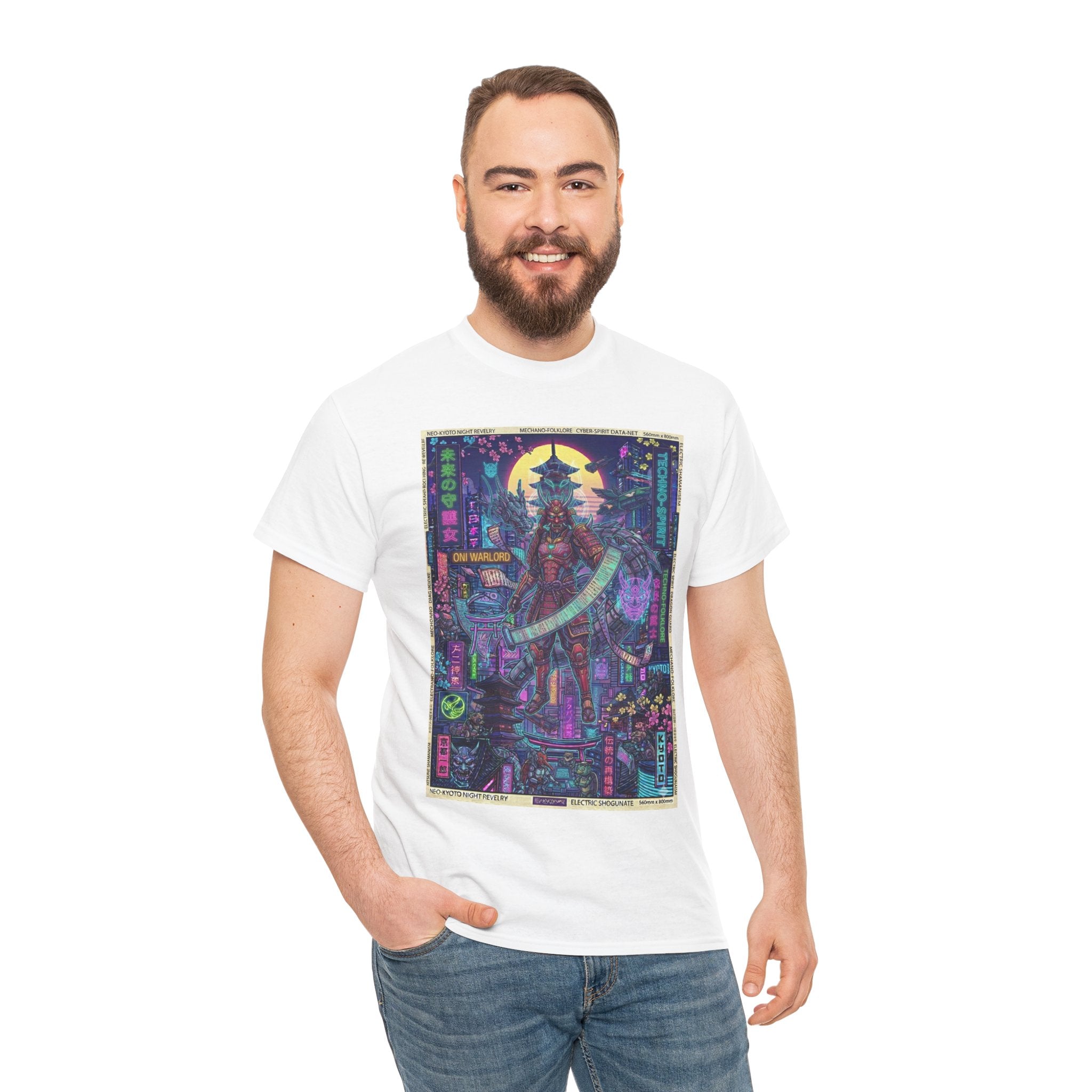 Cyber Samurai Graphic Tee — Neon Vaporwave Warrior Shirt - Japanese Streetwear T-Shirt | Tokyo Style X