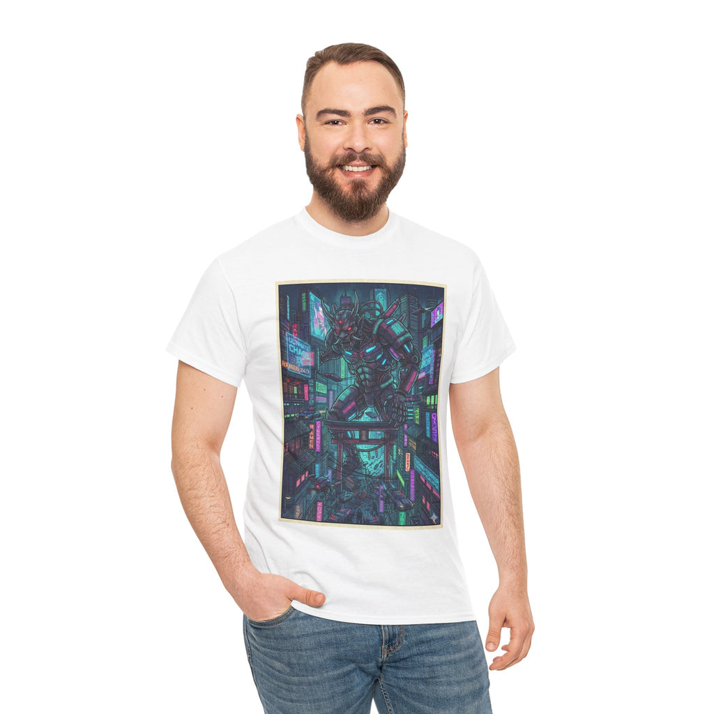 Cyberpunk Cityscape T-Shirt — Neon Futuristic Anime Streetwear