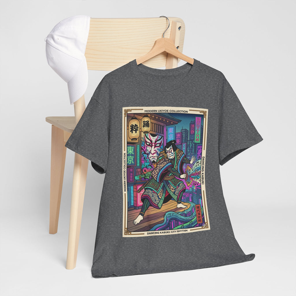 Kabuki Cyberpunk T-Shirt — Neon Samurai Art Tee