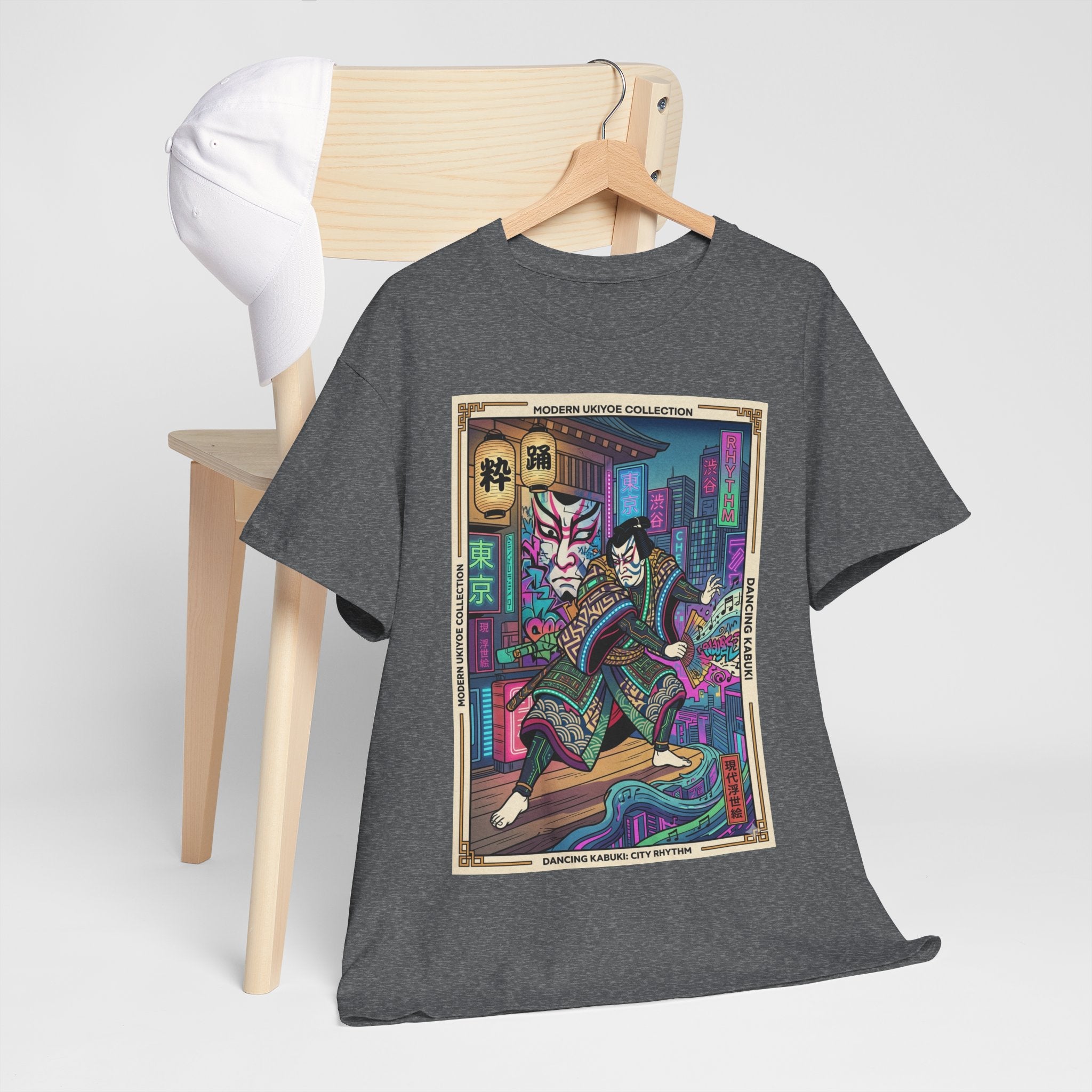 Kabuki Cyberpunk T-Shirt — Neon Samurai Art Tee