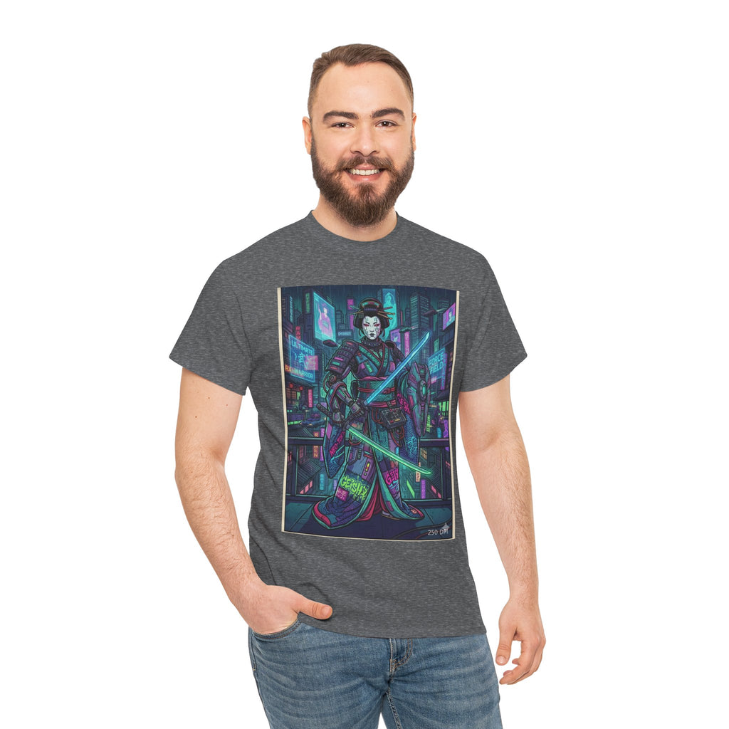 Cyber Geisha T-Shirt — Neon Samurai Streetwear Graphic Tee