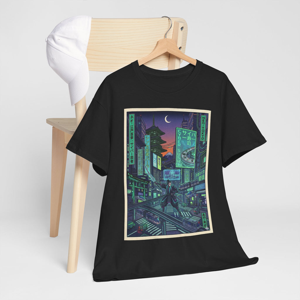 Cyberpunk Cityscape T-Shirt — Neon Night Tokyo Anime Streetwear - Japanese Streetwear T-Shirt | Tokyo Style X