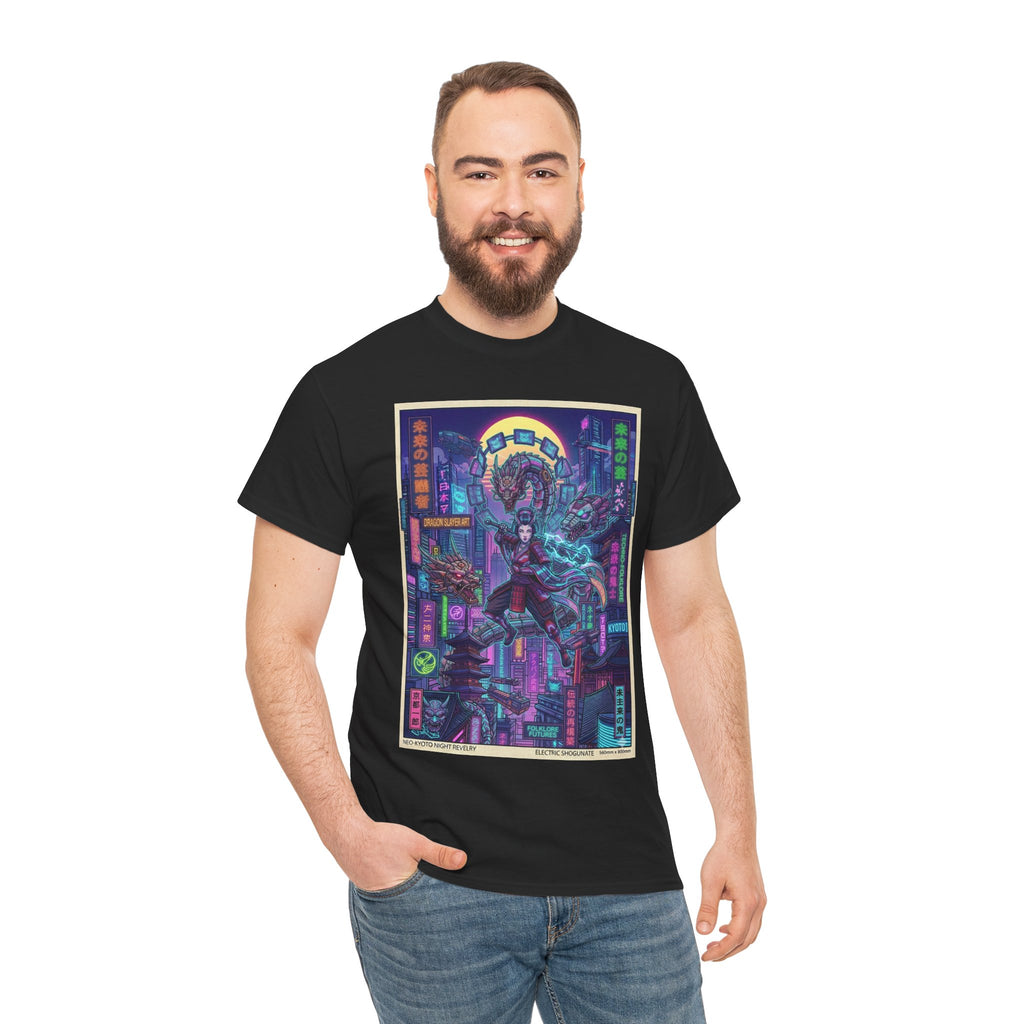 Cyberpunk Samurai T-Shirt — Neon City Ronin Art Tee - Japanese Streetwear T-Shirt | Tokyo Style X