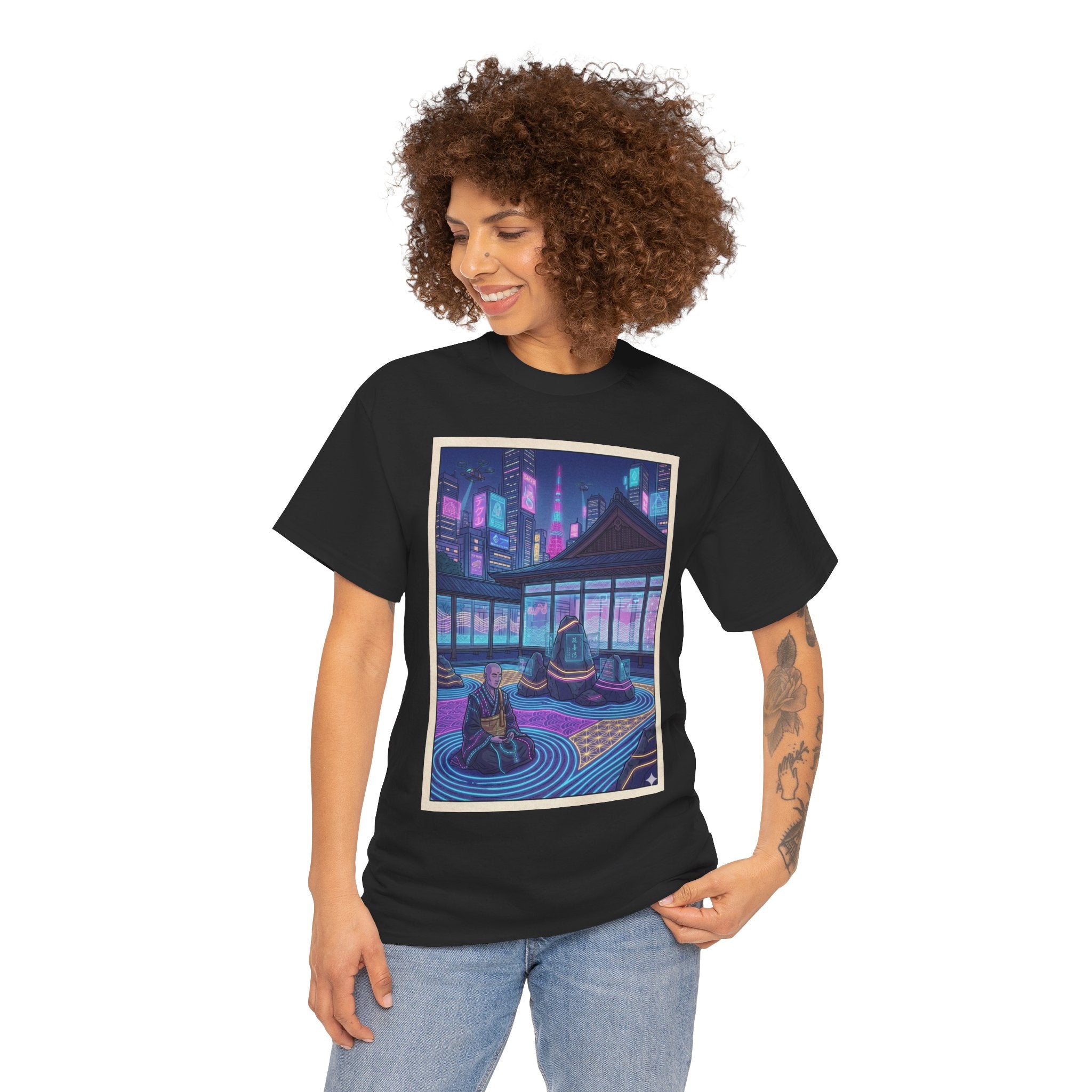 Retro Neon Rooftop Zen Tee