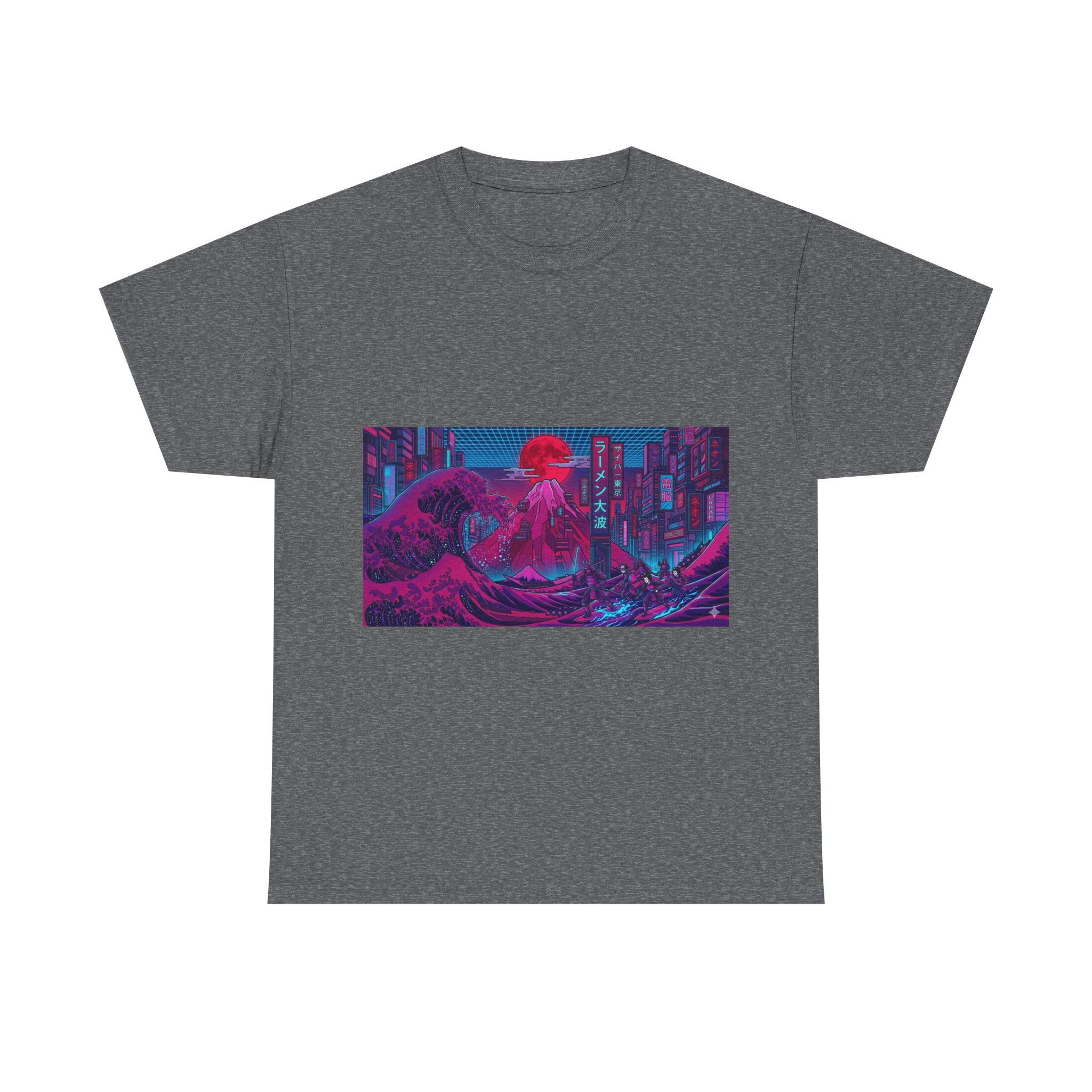 Cyberpunk Cityscape T‑Shirt — Neon Samurai Retro Wave Tee