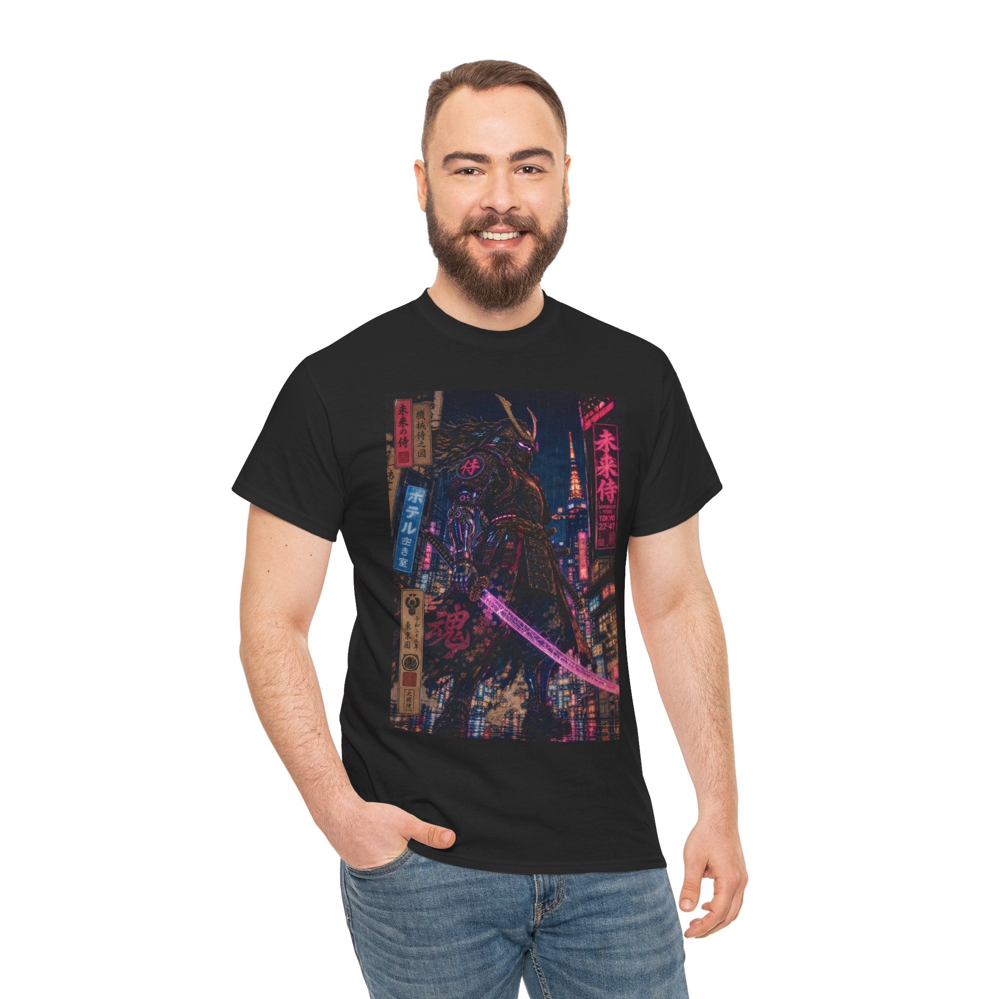 Cyberpunk City Night Tee — Neon Tokyo Streetscape Graphic T-Shirt