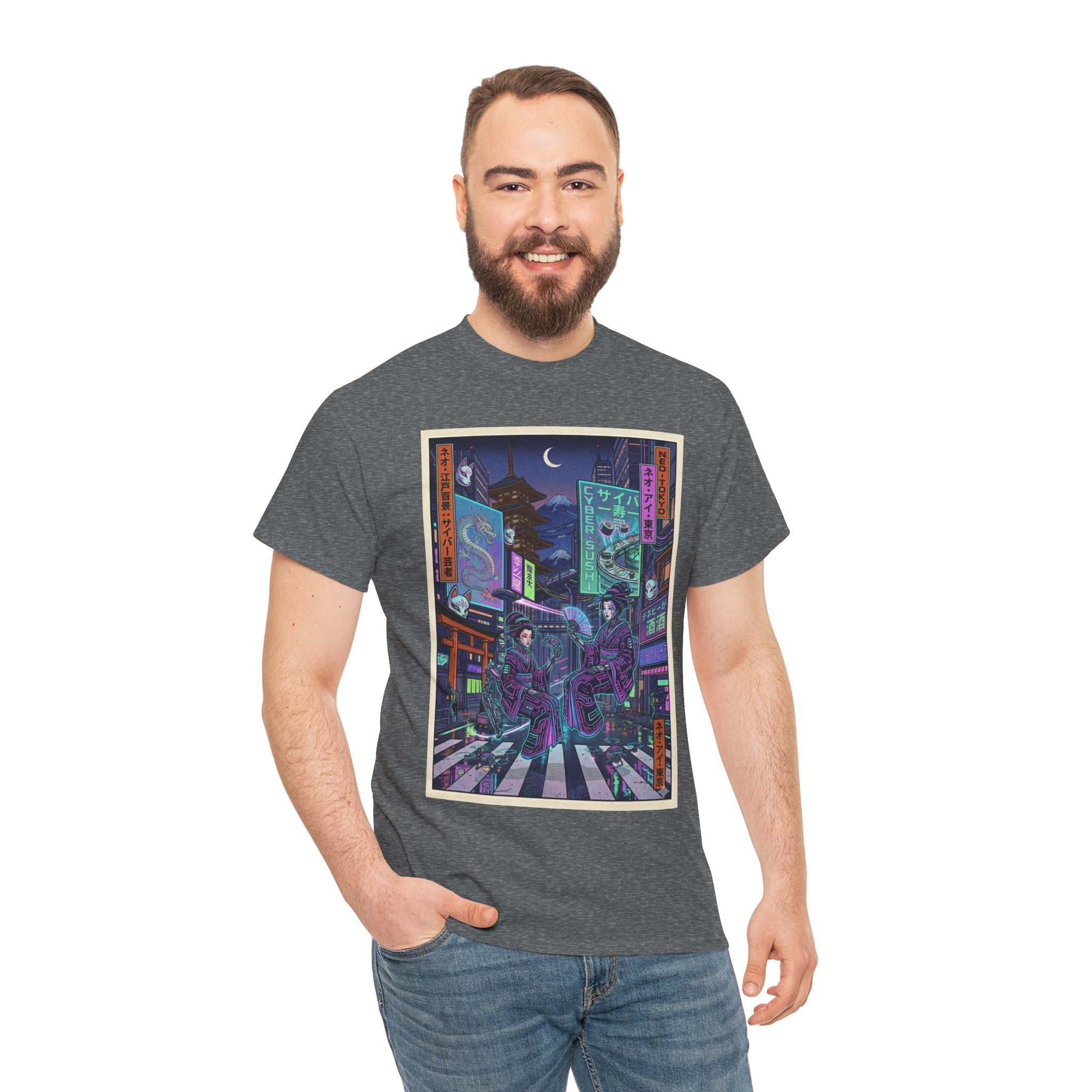 Cyberpunk Night Street T-Shirt — Neon Tokyo Alley Art Tee - Japanese Streetwear T-Shirt | Tokyo Style X