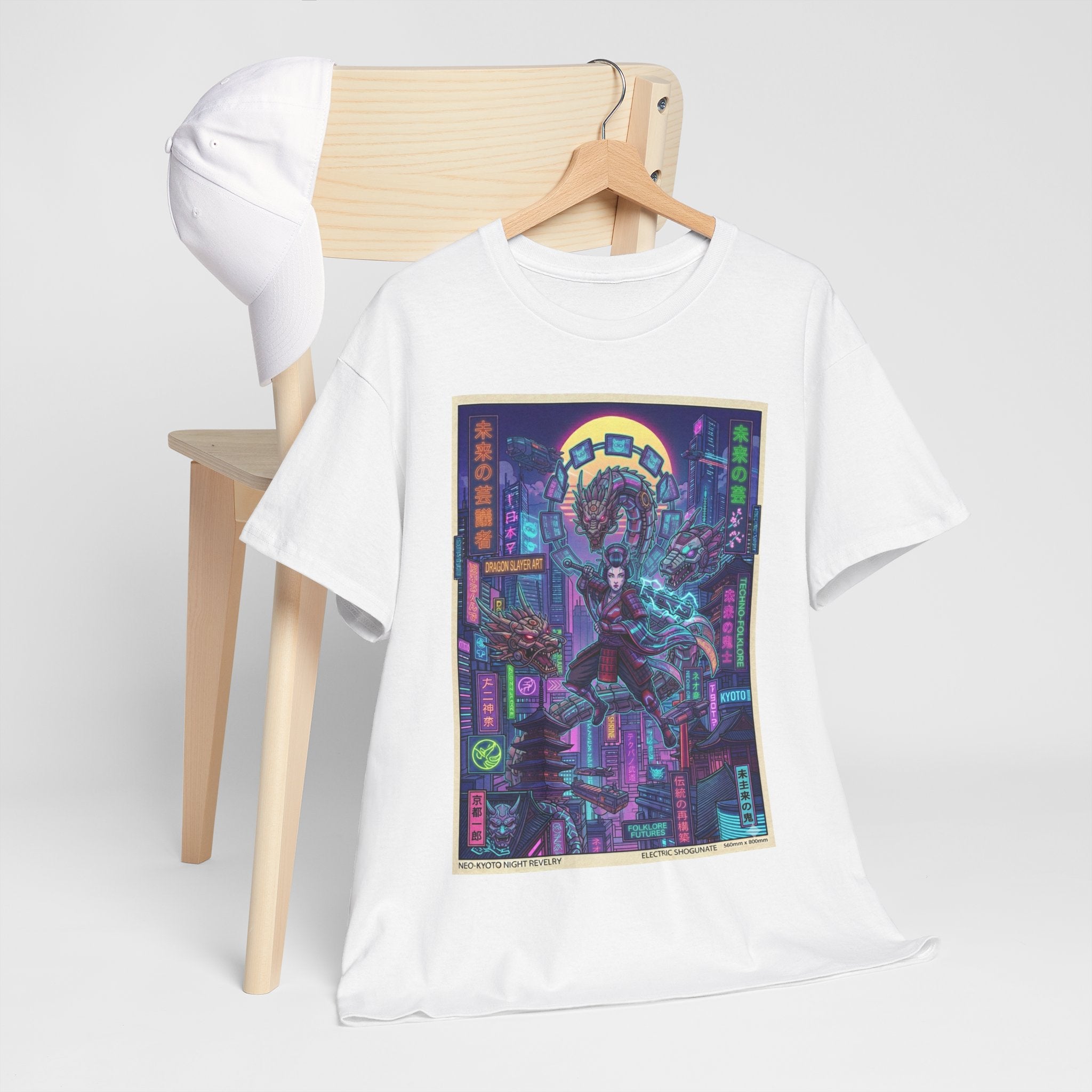 Cyberpunk Samurai T-Shirt — Neon City Ronin Art Tee - Japanese Streetwear T-Shirt | Tokyo Style X