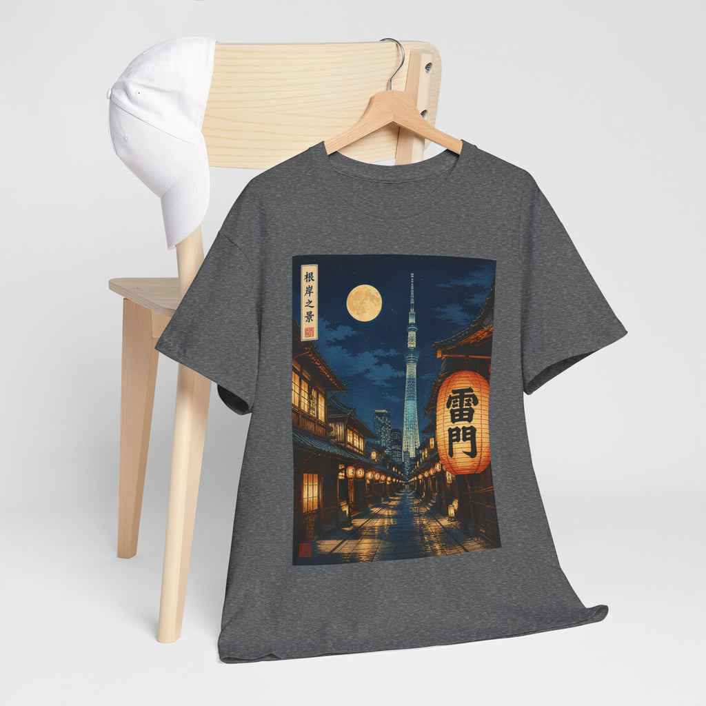 Tokyo Night Street Tee – Vintage Lantern & Skytree Graphic Shirt