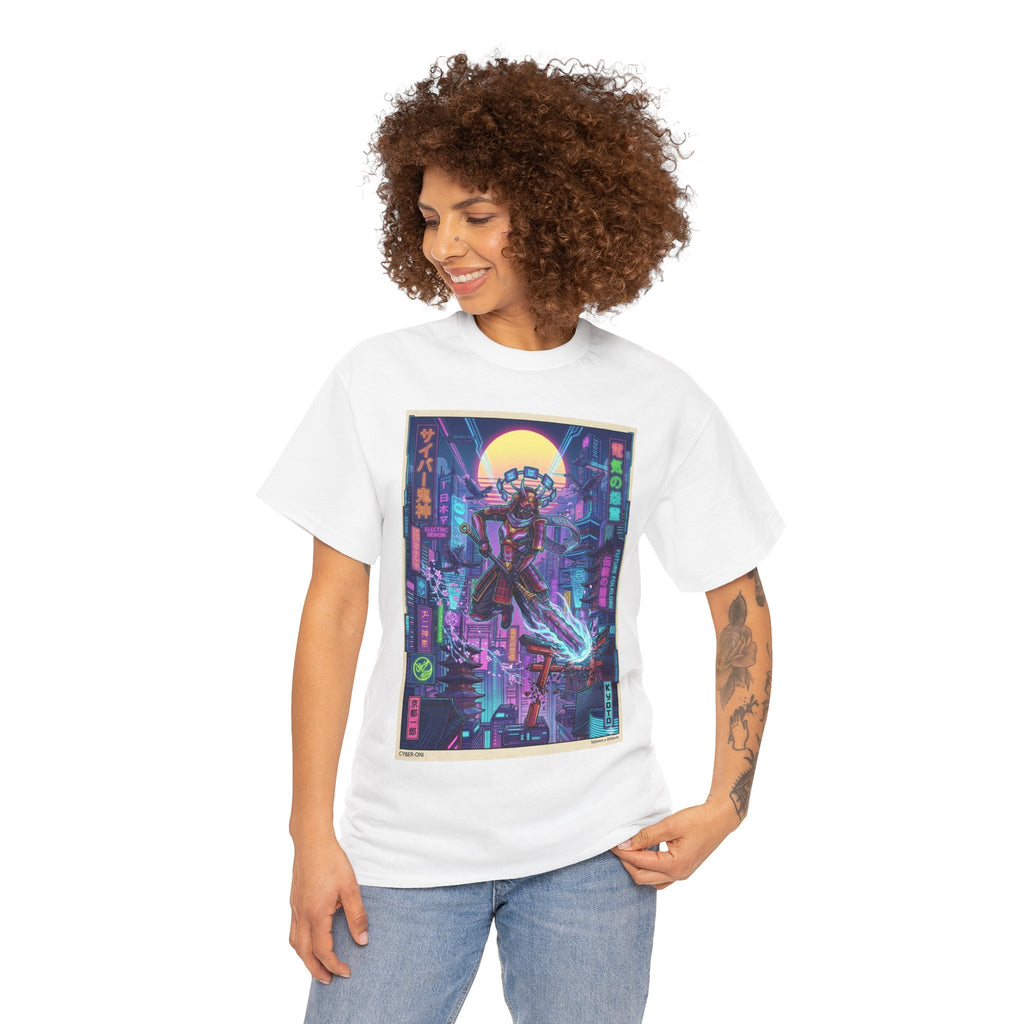 Cyberpunk Samurai T-Shirt — Neon Tokyo Street Art Tee - Japanese Streetwear T-Shirt | Tokyo Style X