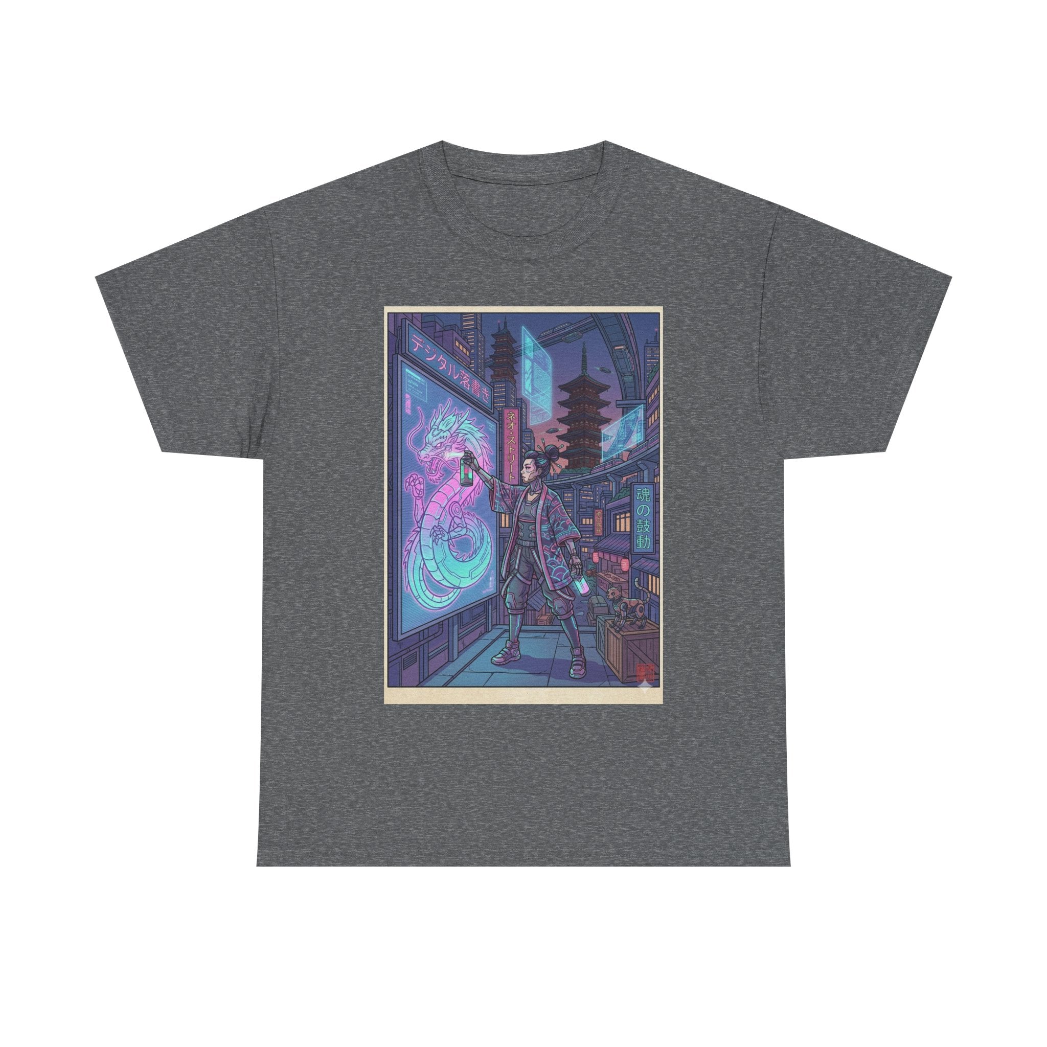 Cyberpunk Samurai T-Shirt — Neon City Streetwear - Japanese Streetwear T-Shirt | Tokyo Style X