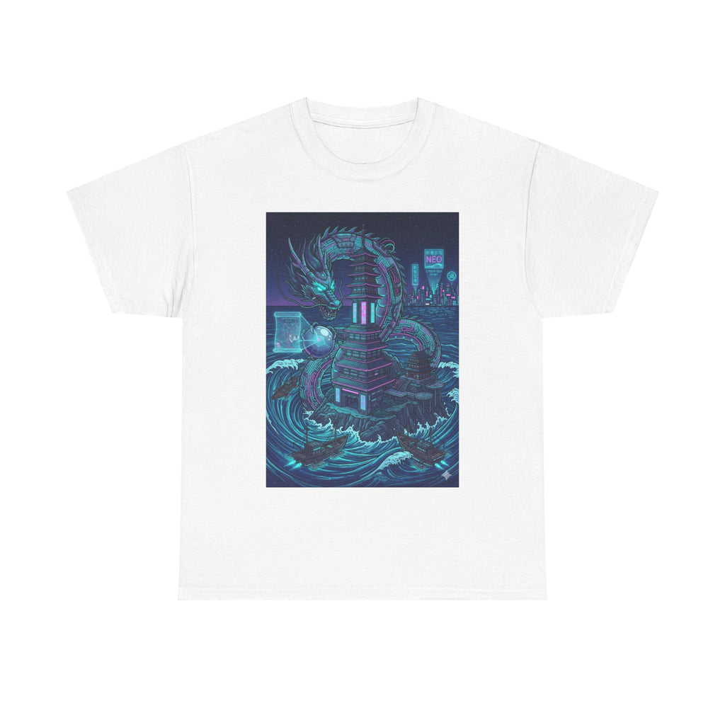 T-Shirt — Neon Cyber Sea Dragon Graphic Tee - Japanese Streetwear T-Shirt | Tokyo Style X
