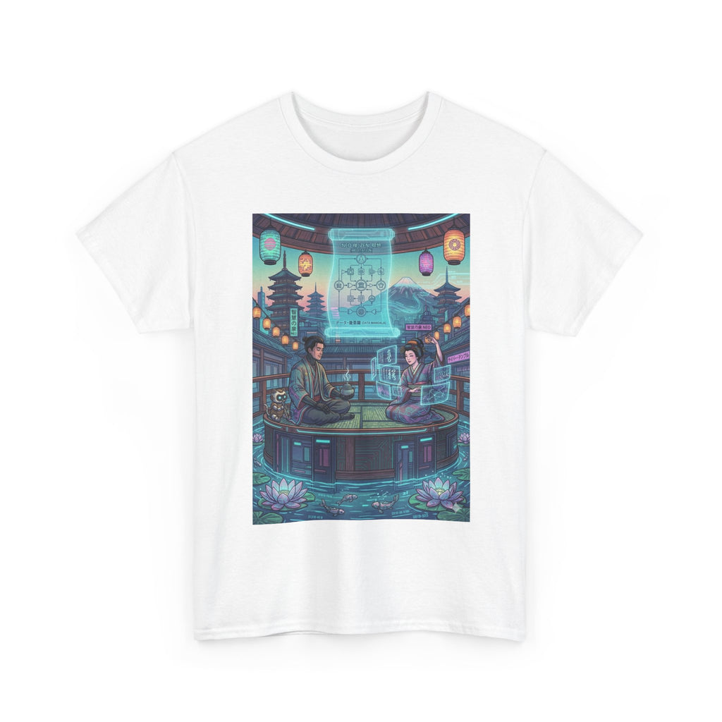 Cyber Tea House T‑Shirt — Neon Japanese Cafe Scene - Japanese Streetwear T-Shirt | Tokyo Style X
