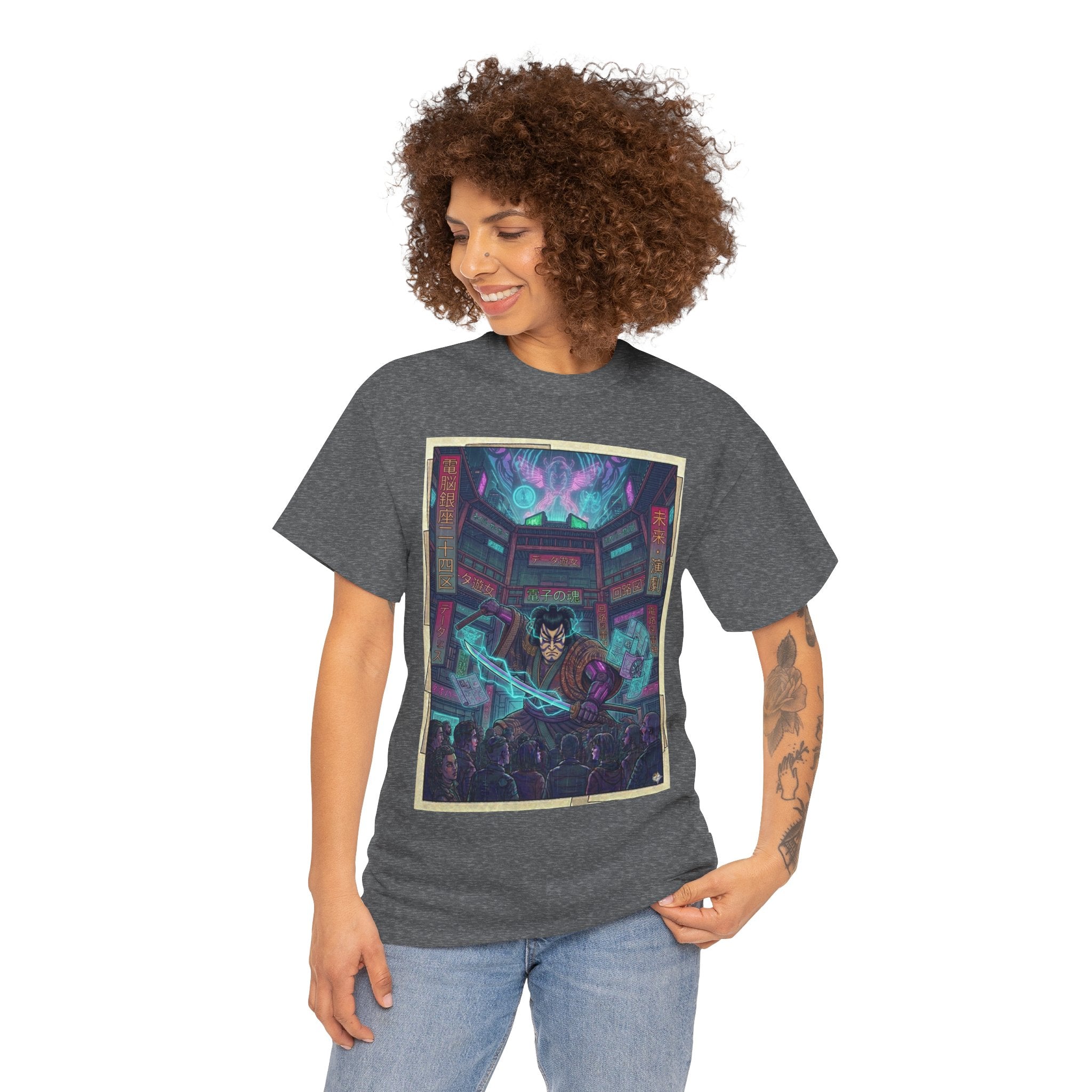 Cyberpunk Sorcerer T-Shirt — Neon Magic Arcade Art Tee