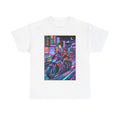 Neon Samurai Motorcycle Tee — Cyberpunk Night Rider Graphic T-Shirt