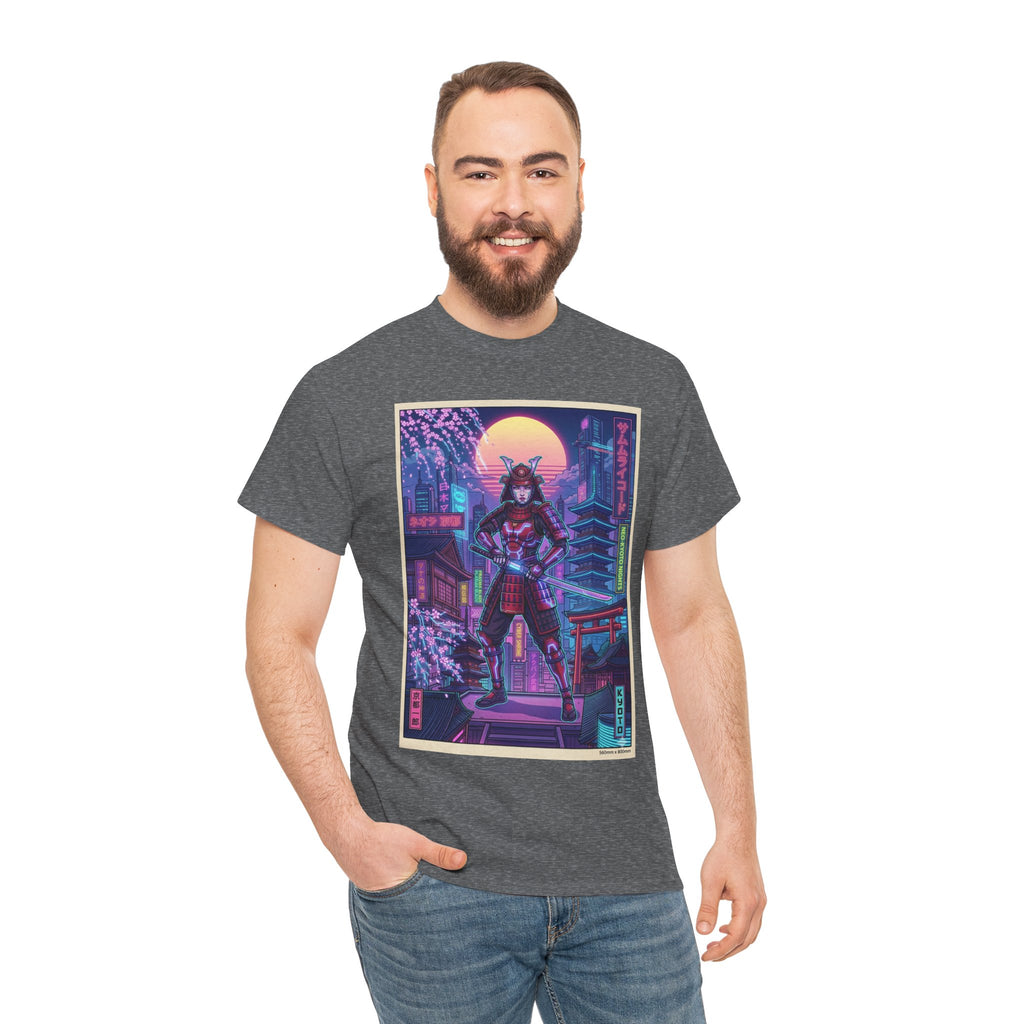Cyberpunk Samurai T-Shirt — Neon Tokyo Night Graphic Tee - Japanese Streetwear T-Shirt | Tokyo Style X